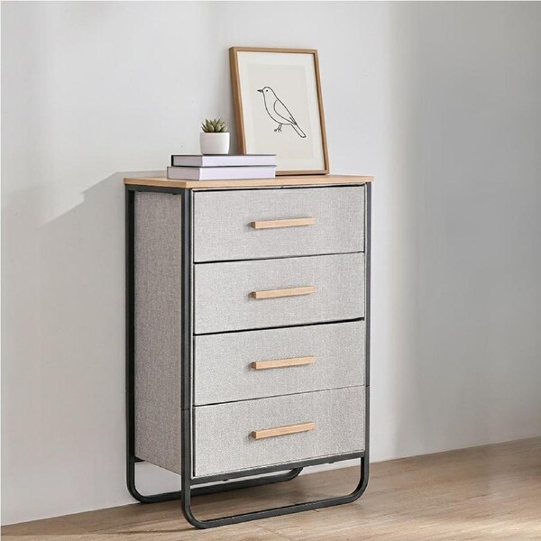 Sherwood Selene 4 Drawer Fabric Dresser 60x35x92cm