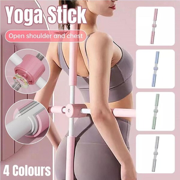 Adjustable Yoga Body Stick - Open Shoulder Standing Posture Corrector - Open Back - Pink