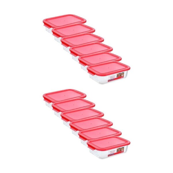 12PK Lemon and Lime Yorkshire Glass Rectangle Quick Seal Container 1.5L