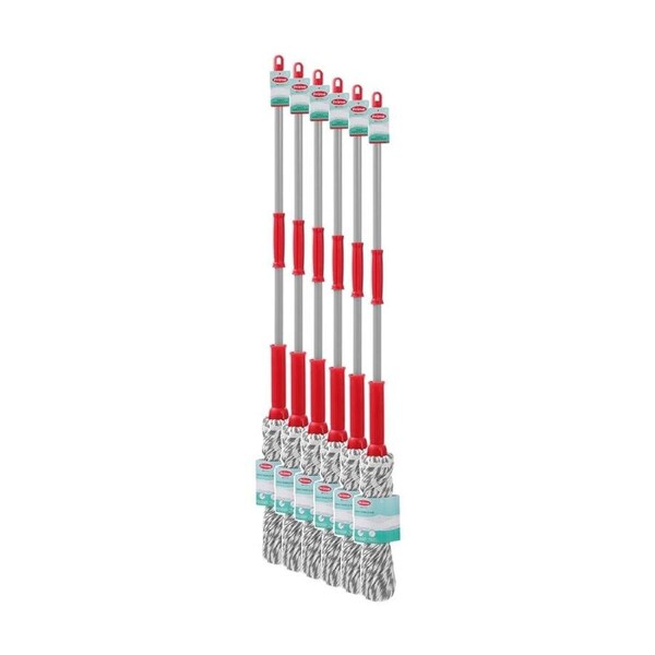6PK Boxsweden Prime Twist Mop 1.2M Long Handle for Cleaning Assorted