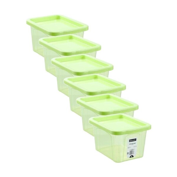 6PK Boxsweden Click Storage Box 9L Secure Lock Lid Home Organisation Assorted