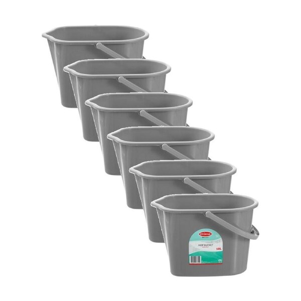 6PK Boxsweden Prime Mop Bucket 10L 35x24x24cm for Cleaning Assorted
