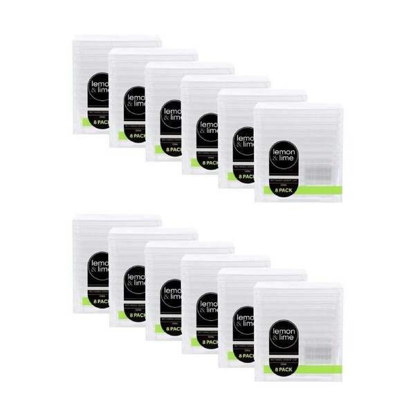 12x 8pc Lemon and Lime Mini Luxe Rectangle Dessert Cup 120ml Reusable Cups