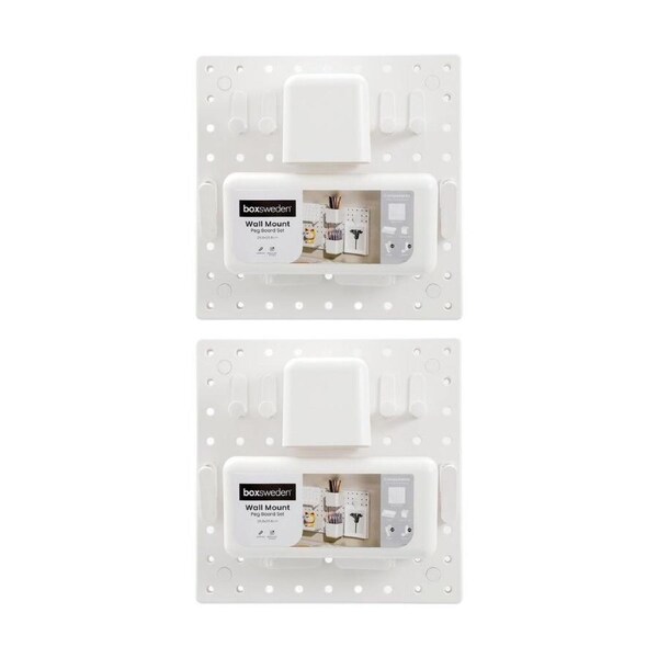 2x 11pc Boxsweden Home Wall Mount Pegboard Set Home/Office Organisation