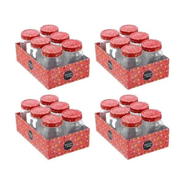 4x 6pc Lemon and Lime Roma Sherbert Garden Deco Conserve Jar 500ml Food Safe