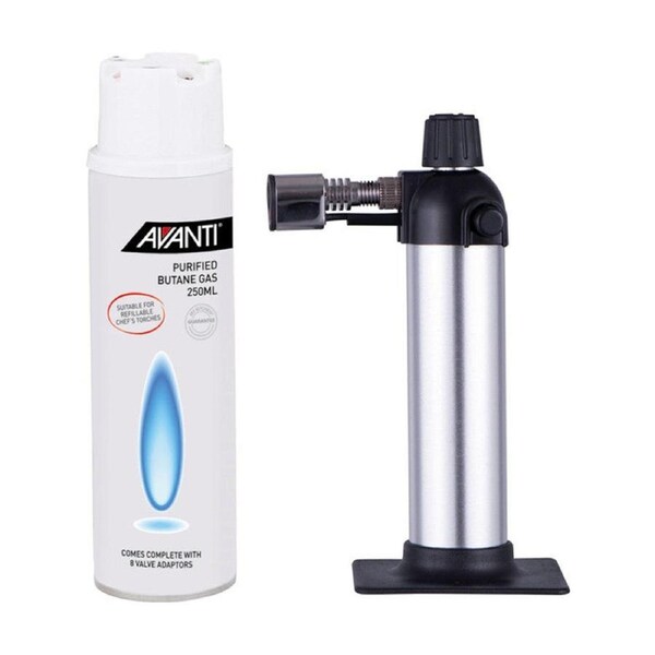 Avanti Cooks Torch Butane w/ Gas Set Kitchen Tool 250ml