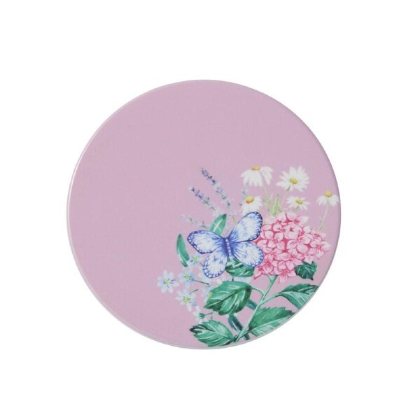 Maxwell & Williams Botanica Floral Ceramic Round Coaster Pink 10cm