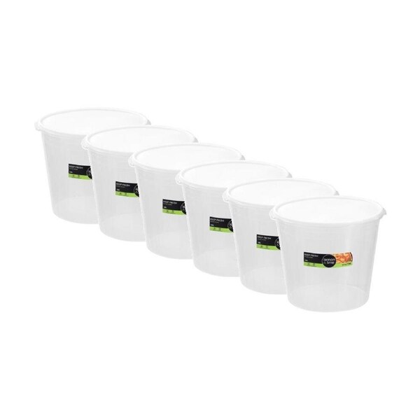 6PK Lemon and Lime Keep Fresh Round Storer 10L Food Safe Kitchenware