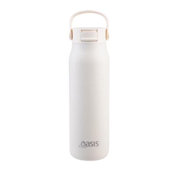 Oasis Ceramic Lined Double Wall Insulated Sorrento Sipper Bottle Alabaster 900mL