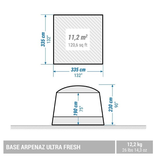 Quechua Camping Living Room With Poles Base Arpenaz Ultrafresh 10 Person