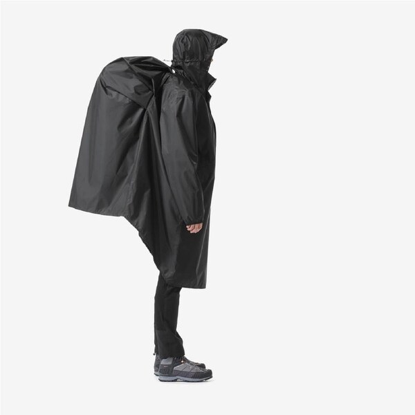 Decathlon Hiking Rain Poncho 60L Mt500 Black