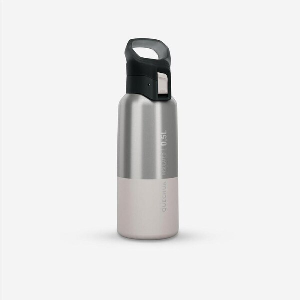 Quechua Isothermal Stainless Steel Hiking Flask Mh500 0.5 L White