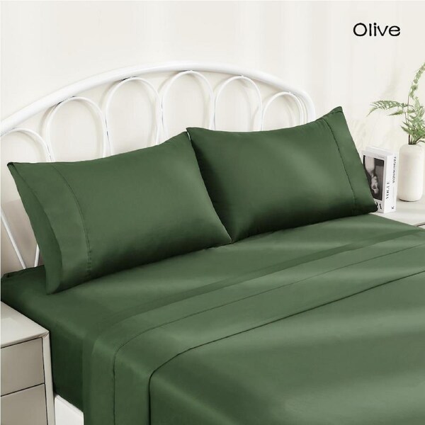 LINENOVA 100% Cotton Sheet Set Deep Fitted Flat Pillowcases Ultra Soft,Comfort,Anti-allergic Queen / Charcoal