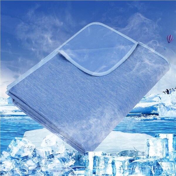 LINENOVA Cooling Blanket Comfort Absorbs Body Heat Keep Cool Lightweight for Children Adult 127 x 152 cm / Blue