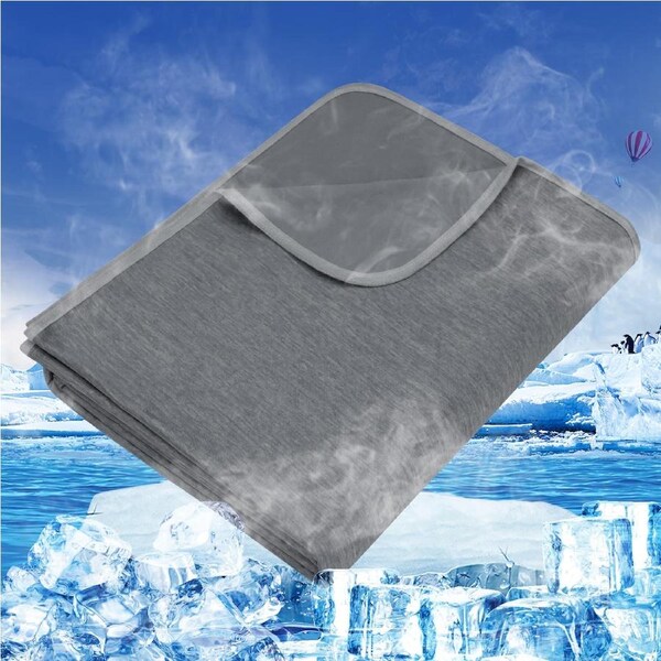 LINENOVA Cooling Blanket Comfort Absorbs Body Heat Keep Cool Lightweight for Children Adult 152 x 203 cm / Grey