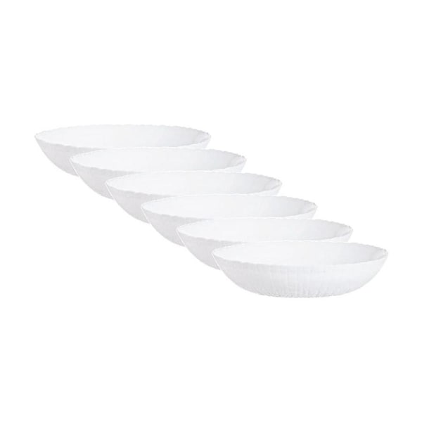 6pc Luminarc Ammonite Cereal Bowl 14x3.5cm Serveware Opal Glass White