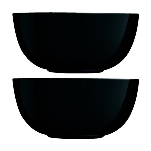 2pc Luminarc Diwali Salad Bowl 21x10cm Serveware Opal Glass Black