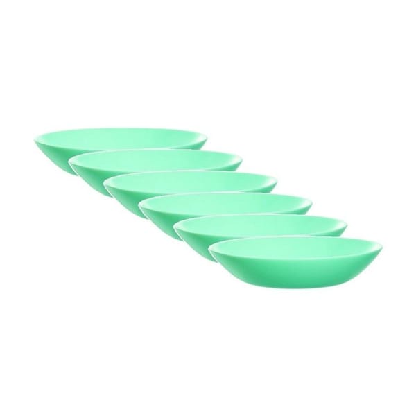 6pc Luminarc Diwali Soup Plate 20x4.2cm Serveware Opal Glass Turquoise