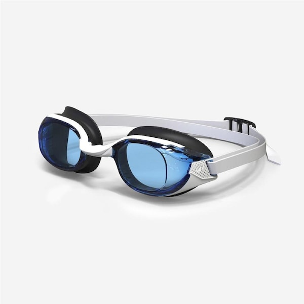 Decathlon Swimming Goggles Bfit Tinted Lenses One Size White Blue