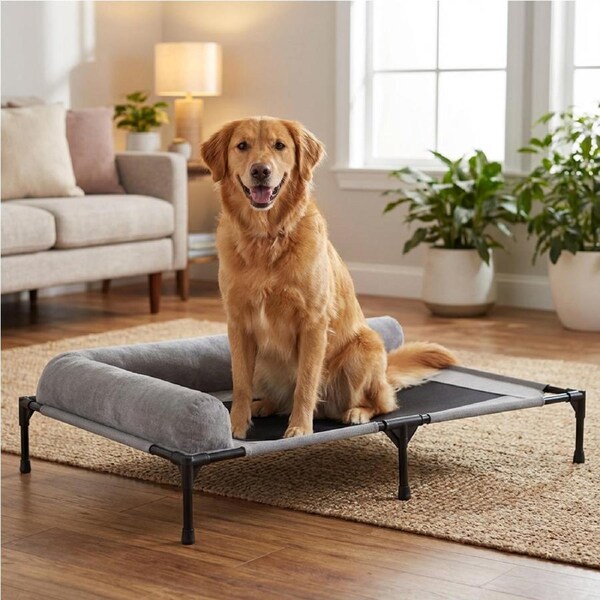 Advwin Elevated Dog Bed Heavy Duty Bolstered Large Pet Raised couch Sofa