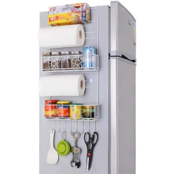 Deal365 Storage Organiser Kitchen Shelf Wallmounted Refrigerator Side Wallmounted Rack