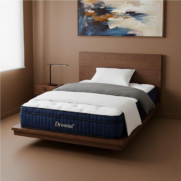 34cm DreamZ King Single Mattress Pocket Spring Gel Memory Foam 7-Zone Medium Firm