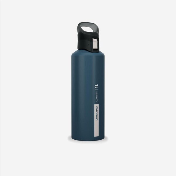 Quechua Mh500 Hiking Flask Quick Opening Cap 1L Recycled Aluminium