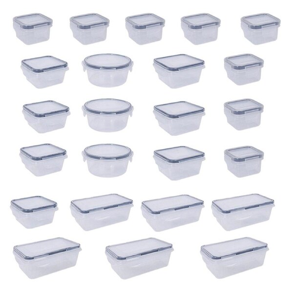 24PCS Kitchen Fridge Food Storage Containers Food Safe 60-1000ml Clear Stackable