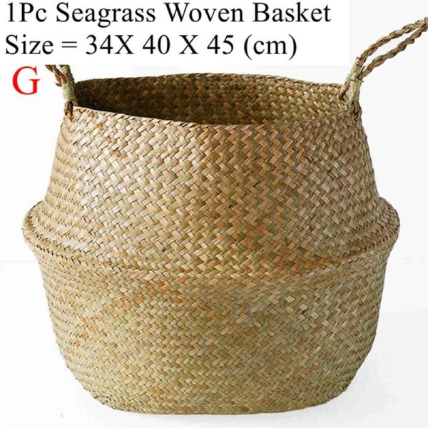 Seagrass Storage Basket Wicker Basket Work Rattan Hanging Planting Flower Pot Laundry Cesta Mimbre Basket Picnic Basket