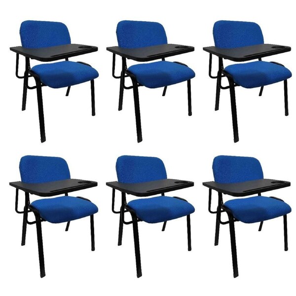 Lecture Chair with Table Top for Classroom Lecture Training Conference (Set of 6-Blue)