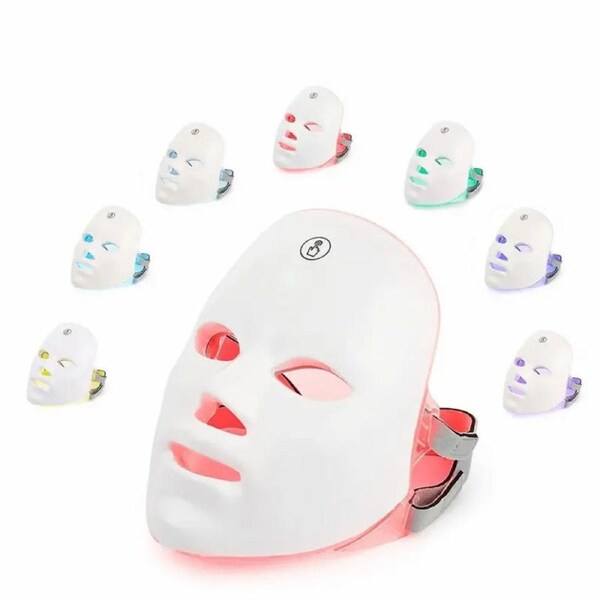 Portable 7 Color Light Facial Mask - Touch Screen Skin Care Device with Multi-Function Beauty Benefits - USB Charged