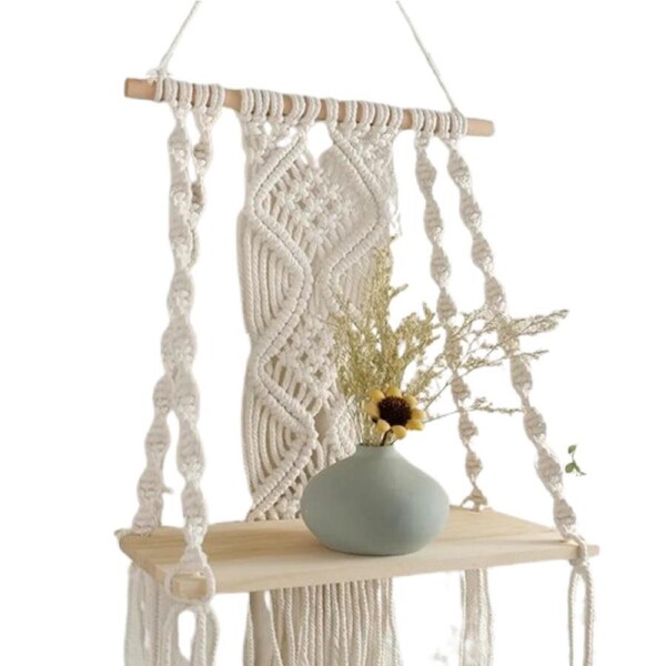 Organization meets style with this sleek wooden floating shelf