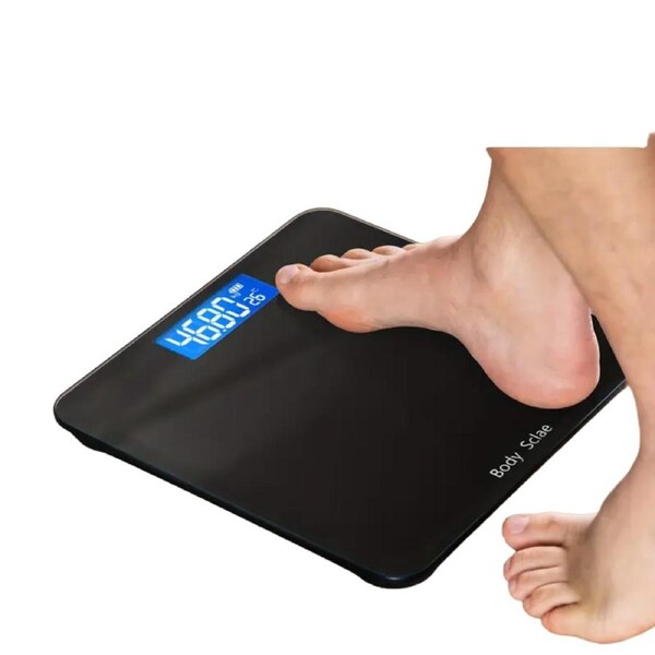 Ultra Slim Digital Bathroom Scale - Most Accurate Body Weight Scales Large Backlit Display - Black