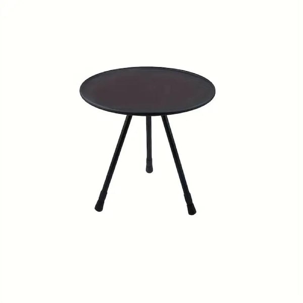 Adjustable Height Outdoor Aluminum Alloy Coffee Table - Black Round Casual Style