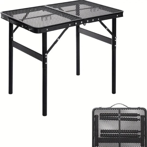 Portable Adjustable Height Folding Table with Handle