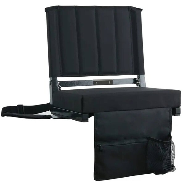 Portable Outdoor Stand Sports Seat with Back Support and Wide Cushion