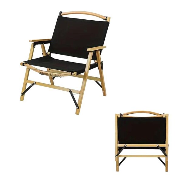 Foldable Wooden Camping Chair - Beech Black