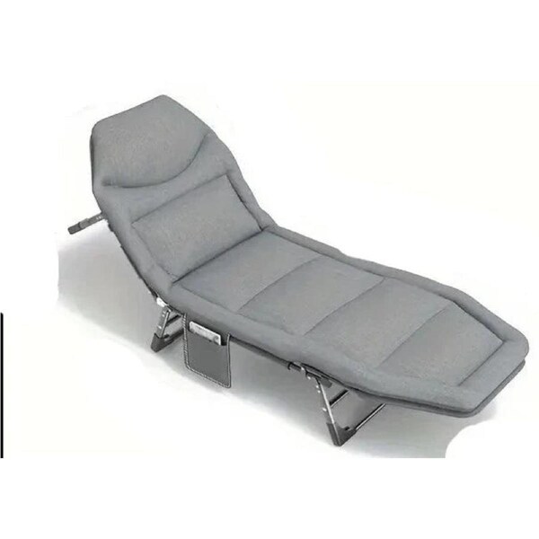 Portable Folding Bed: Single, Free Installation, Ideal for Camping - Gray