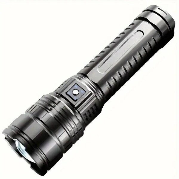 Telescopic Zoom C-Type Rechargeable Flashlight with Intelligent Power Display