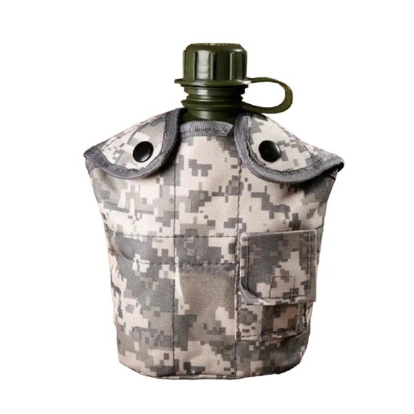 Tactical Camping Kettle: 3-in-1 Thermal Insulation, ACU Digital Camo, 1L Capacity