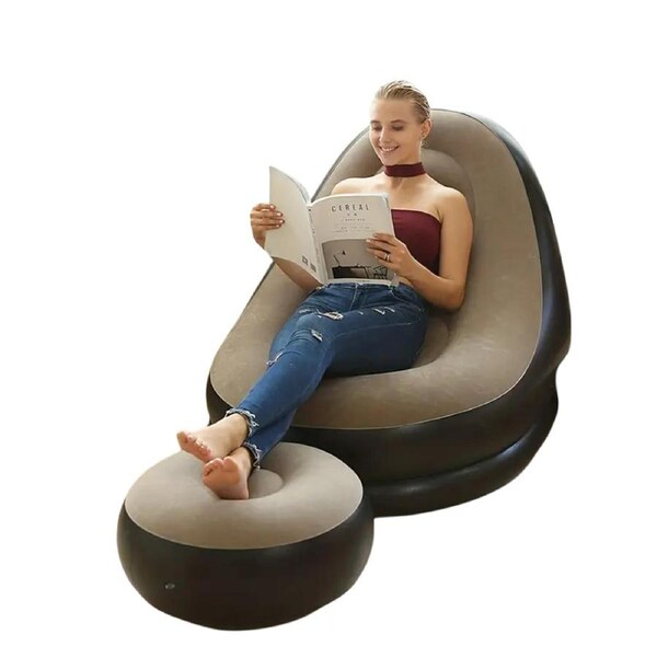 Lazy Inflatable Sofa Bed with Ottoman