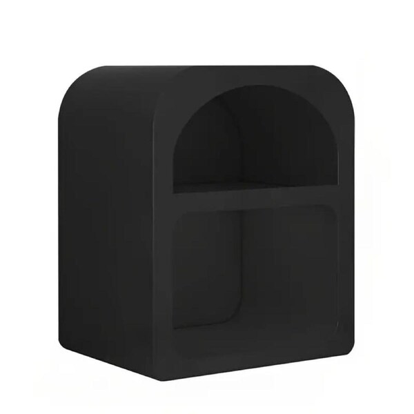 Chic Cave-Inspired Bedside Table - Black