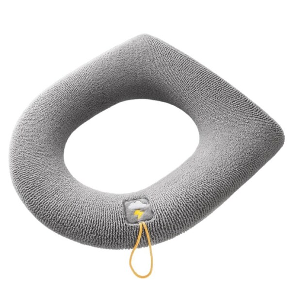 Winter Warm Toilet Seat Cover Closestool Mat 1Pcs Washable Bathroom Accessories Knitting Pure Color Soft O-shape Pad Bidet Cover