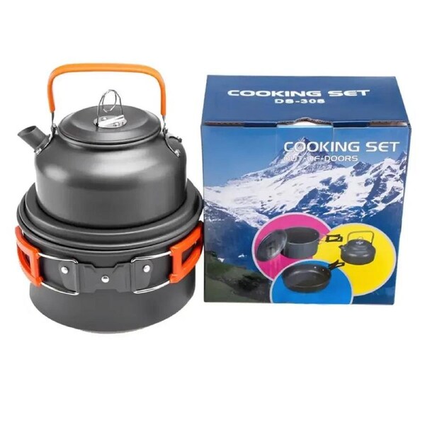 Portable Aluminum Camping Cookware Set for Outdoor Adventures