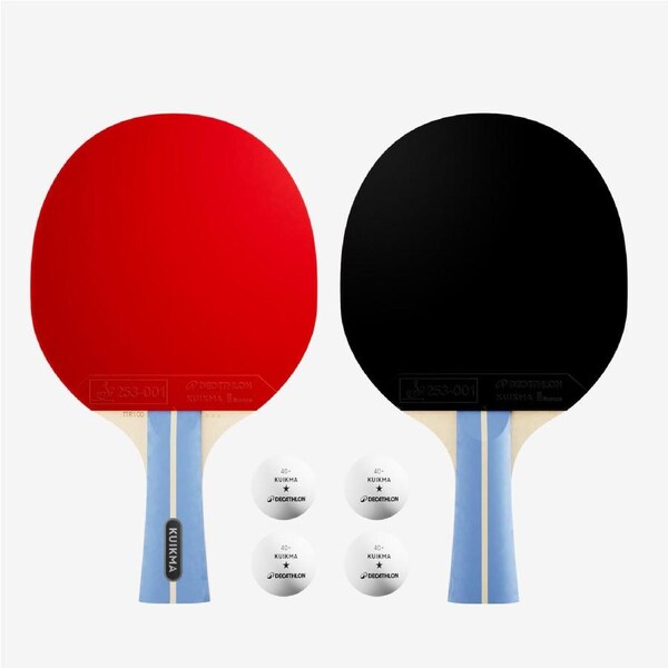 Kuikma Set Of 2 Bats Ttr 100 Versatile Ittf School + Balls