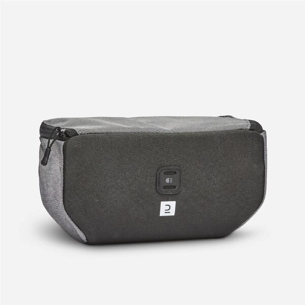 Btwin Kids' Front Bike Bag Black/Grey