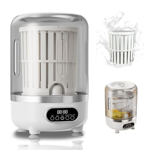 Catzon Portable Rechargeable Washing Machine 3L Cordless Mini Washer-White