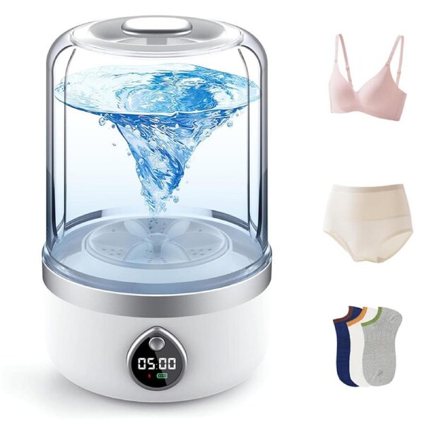 Catzon Portable Mini Washer 1.5L Rechargeable Underwear Laundry Cup-White