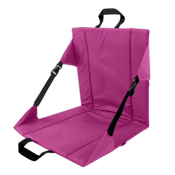 Nevenka Portable Seat Cushion with Backrest Foldable for Camping Hiking & More-Rose Red