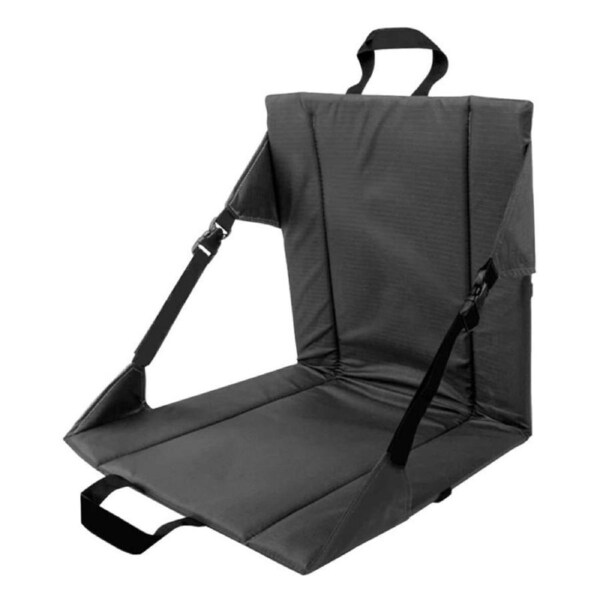 Nevenka Portable Seat Cushion with Backrest Foldable for Camping Hiking & More-Grey